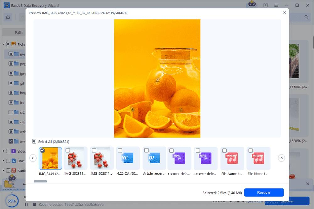 Dateien wiederherstellen.