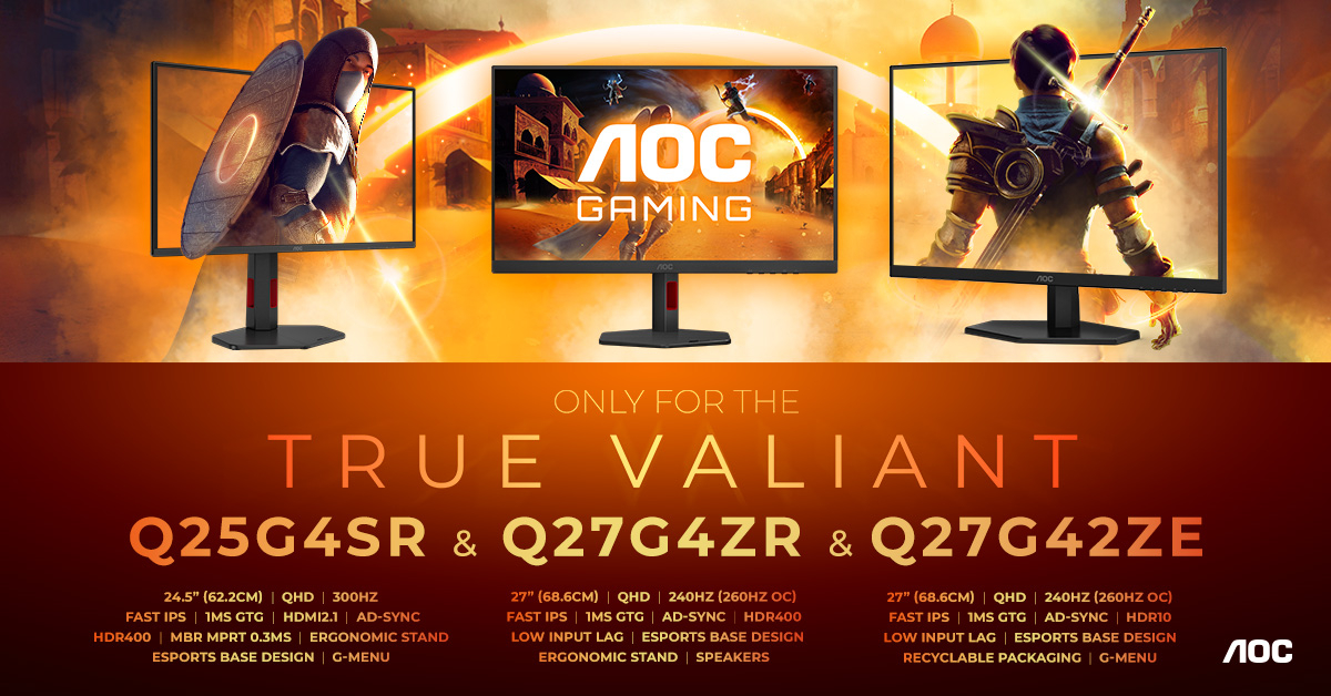 AOC GAMING Q25G4SR, Q27G4ZR und Q27G42ZE.